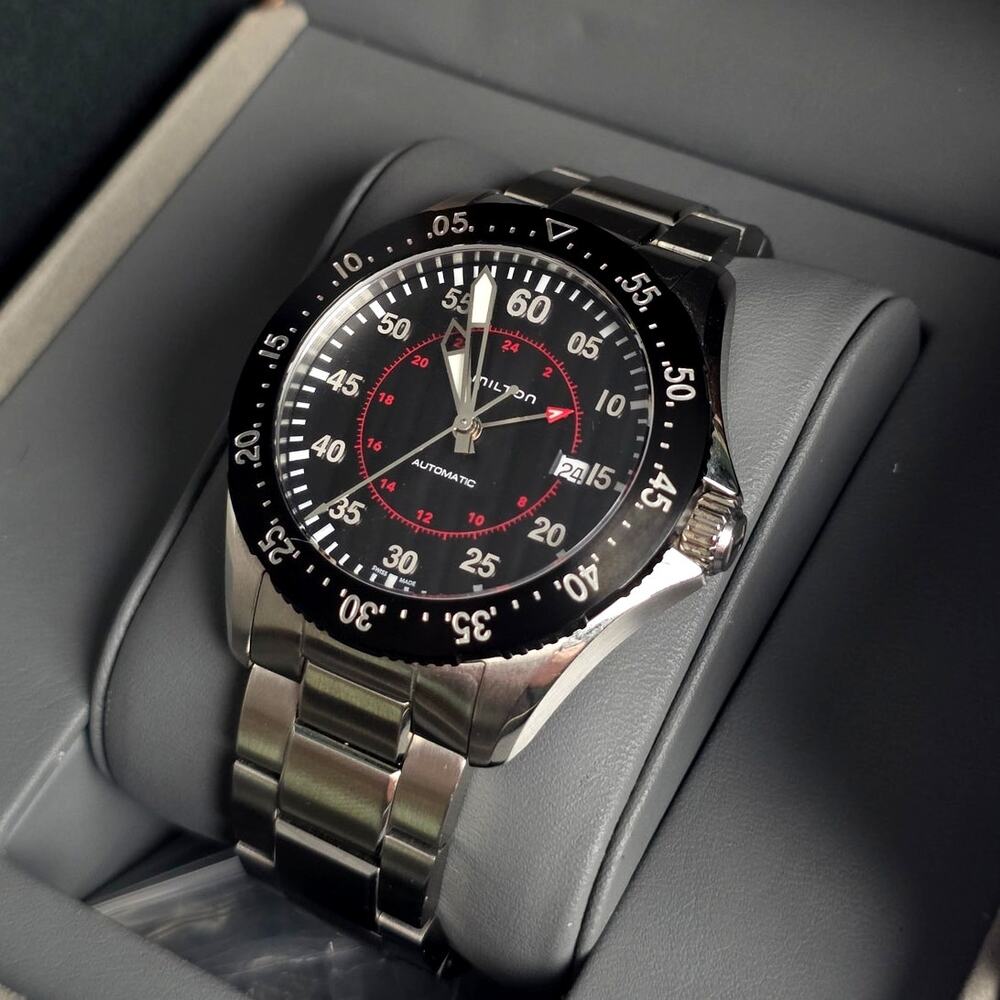 Hamilton Khaki Aviation Pilot GMT Automatic Black Dial H76755135 Full Set